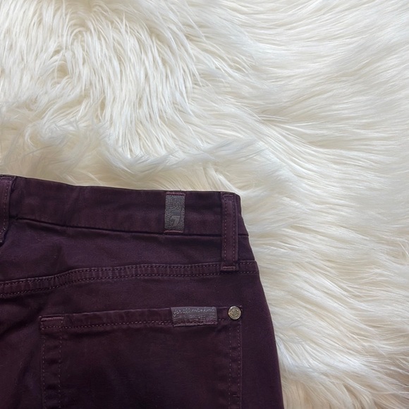 7 For All Mankind Skinny Jean in Dark Burgundy - Picture 7 of 7